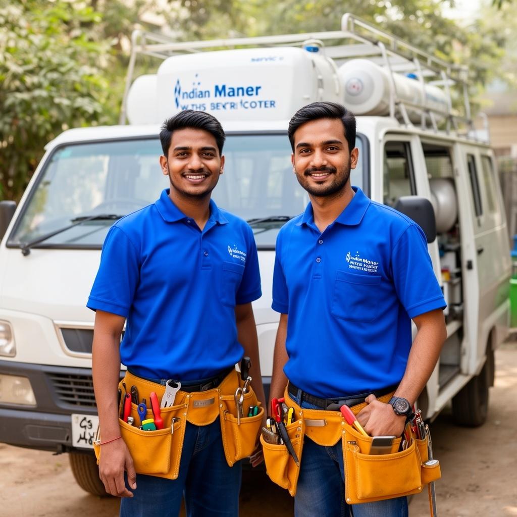 Uniformed ZZ Water Heater Service team — trained geyser repair and installation technicians serving Madurai and Karaikudi